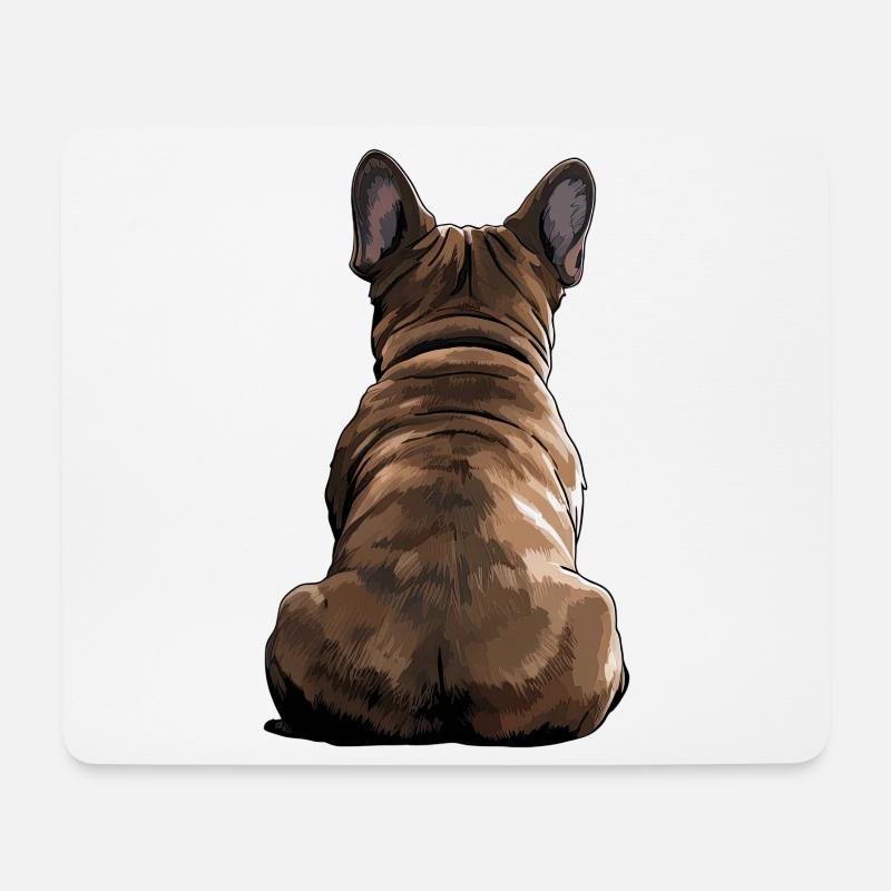 Französische Bulldogge - Mousepad (Querformat) - Weiß
