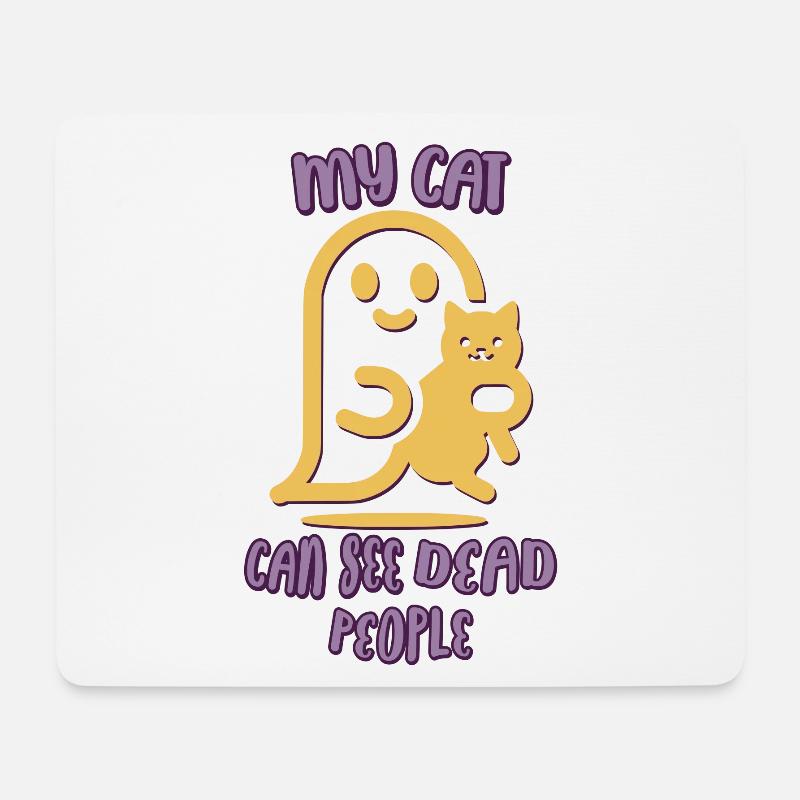 My Cat can see dead people - Mousepad (Querformat) - Weiß