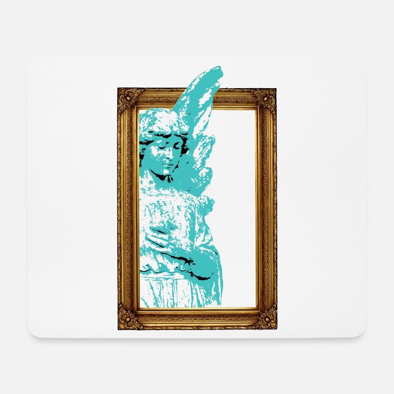 Gerahmter Engel - Mousepad (Querformat) - Weiß