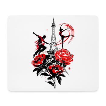 Tänzer Paris Silhouette, rot-schwarz abstrakt - Mousepad (Querformat) - Weiß - Vorne