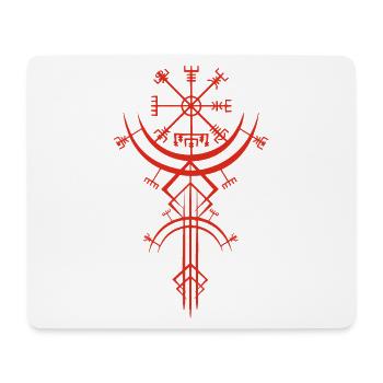Rotes Symbol eines Wikinger-Kompasses - Mousepad (Querformat) - Weiß - Vorne