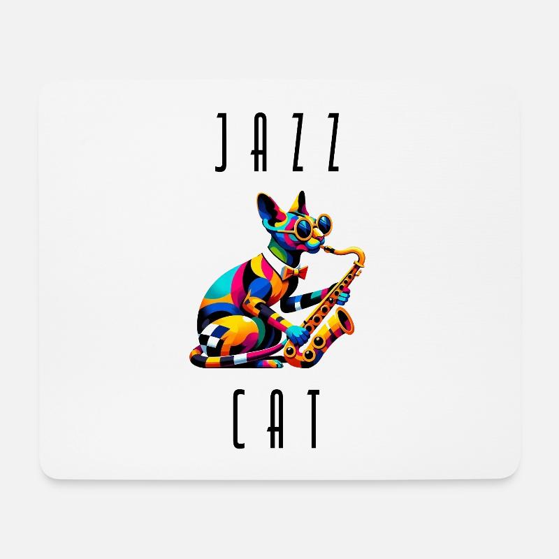 Jazz Sfinks Cat - Mouse Pad (horizontal) - white