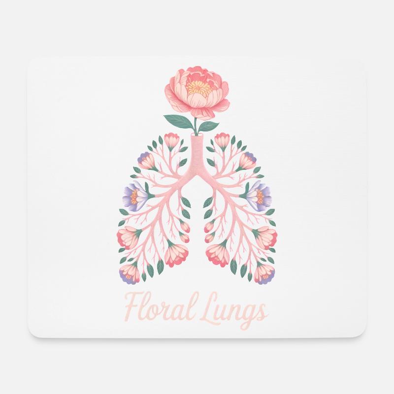 Floral Lungs - Mouse Pad (horizontal) - white