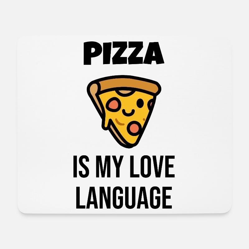 Pizzastück Charakter - Mousepad (Querformat) - Weiß