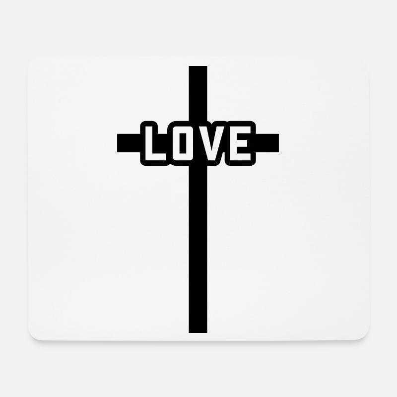 Kreuz Christlich Liebe Symbol Jesus - Mousepad (Querformat) - Weiß