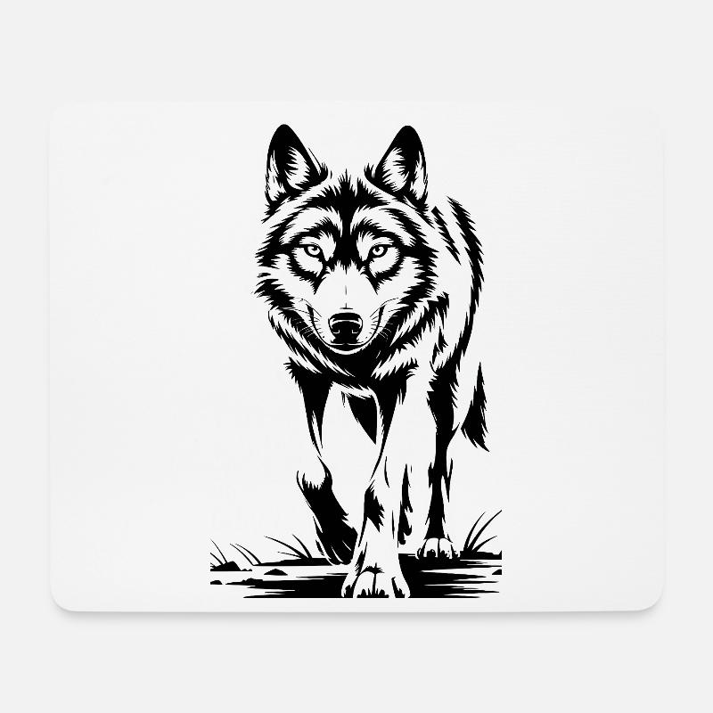 Wild Wolf Freedom - Mouse Pad (horizontal) - white