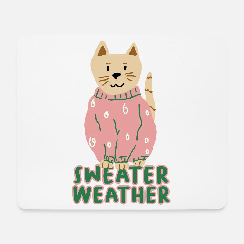 Sweater_weather - Mousepad (Querformat) - Weiß