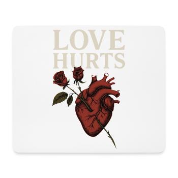 L’amour blesse le cœur et la conception de la rose - Tapis de souris (format paysage) - blanc - Devant