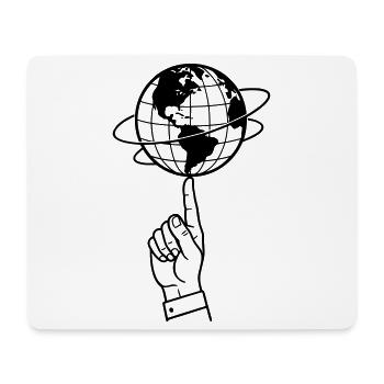 Welt balancieren | Welt im Gleichgewicht - Mousepad (Querformat) - Weiß - Vorne