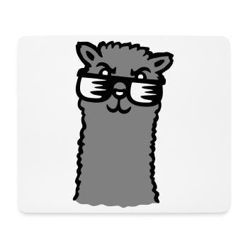 Lama Cool Sonnenbrille Alpaka Selbstgefällig Kerl - Mousepad (Querformat) - Weiß - Vorne