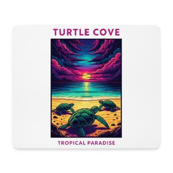 Paradis des Bahamas Coucher de soleil Tortue Livre - Tapis de souris (format paysage) - blanc - Devant