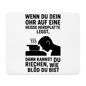 Stupidité idiote de la cuisinière - Tapis de souris (format paysage) - blanc - Devant