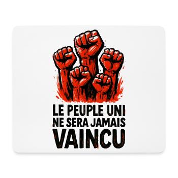 Das vereinte Volk wird niemals besiegt werden - Mousepad (Querformat) - Weiß - Vorne