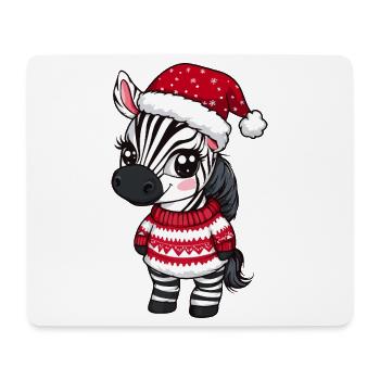 Zebra Weihnachten Xmas - Mousepad (Querformat) - Weiß - Vorne