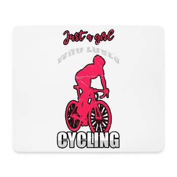 Just a Girl Who Loves Cycling - Mouse Pad (horizontal) - white - Front