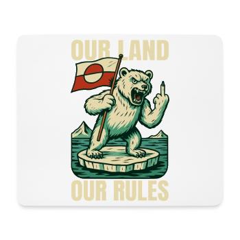 Notre terre, nos règles, le Groenland n’est pas à vendre - Tapis de souris (format paysage) - blanc - Devant