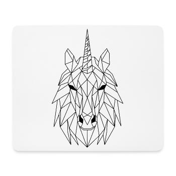 Einhorn Polygon - Mousepad (Querformat) - Weiß - Vorne