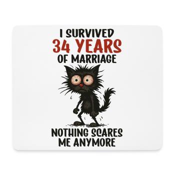 34 Hochzeitstag Geschenk Mann Frau Ehemann Ehefrau - Mousepad (Querformat) - Weiß - Vorne