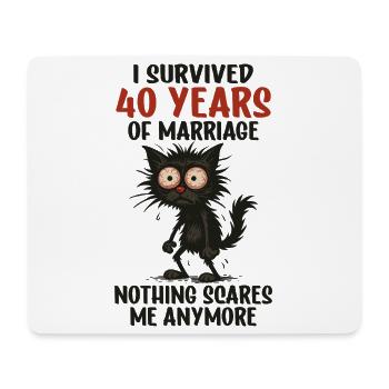 Cadeau du 40e anniversaire de mariage Mari Mari Épouse - Tapis de souris (format paysage) - blanc - Devant