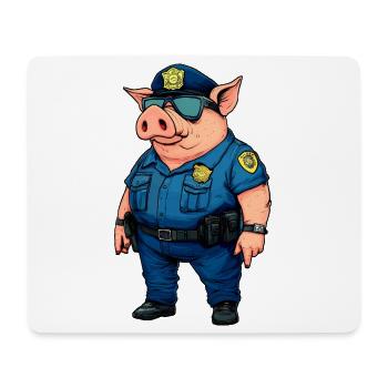 Polizei Schwein - Mousepad (Querformat) - Weiß - Vorne