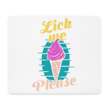 Lick Me Please Eis Cream Funny Retro Art - Mouse Pad (horizontal) - white - Front