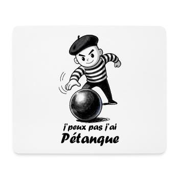 J'peux pas j'ai pétanque - Tapis de souris (format paysage) - blanc - Devant