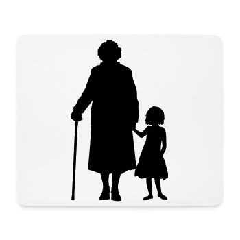 Großeltern Enkelkind Silhouette Spazieren Familie - Mousepad (Querformat) - Weiß - Vorne