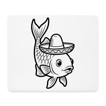 fish sombrero - Mouse Pad (horizontal) - white - Front