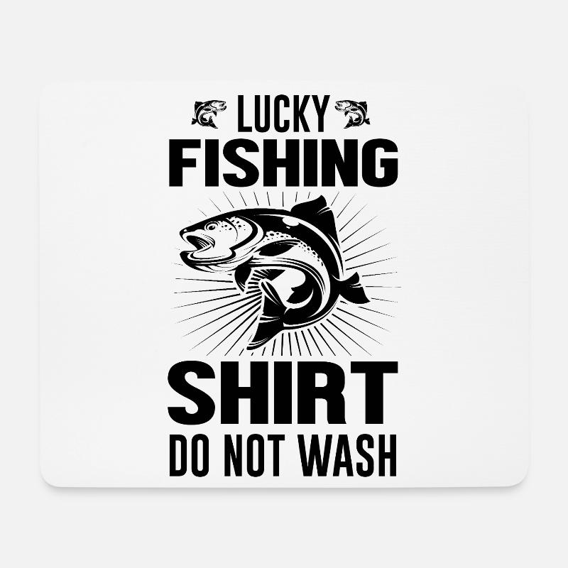 Lucky_fishing - Mousepad (Querformat) - Weiß
