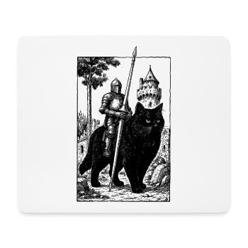 Ritter auf Katze - Mousepad (Querformat) - Weiß - Vorne