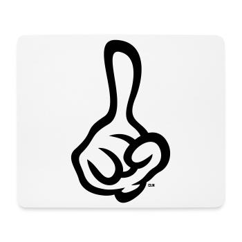 Erhobener Zeigefinger (Finger / Rechte Hand / 2C) - Mousepad (Querformat) - Weiß - Vorne