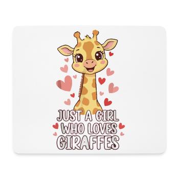 Girl Loves Giraffe Hearts - Mouse Pad (horizontal) - white - Front