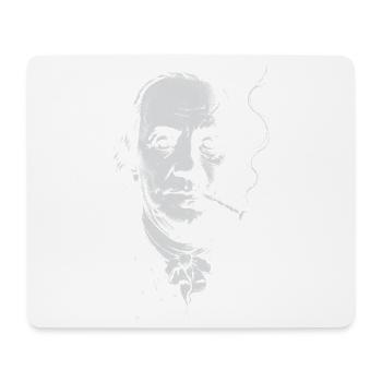 Porträt von Benjamin Franklin Rauchende Zigarre - Mousepad (Querformat) - Weiß - Vorne