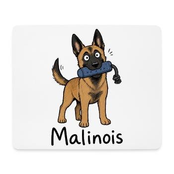 Malinois Hund Welpe - Mousepad (Querformat) - Weiß - Vorne
