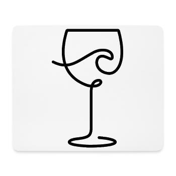 Verre à vin pour les amateurs de vin et temps mort - Tapis de souris (format paysage) - blanc - Devant