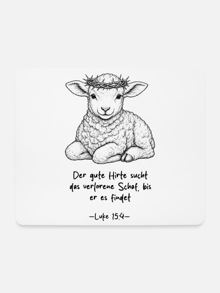 Lamm Gottes – Jesus Christus - Mousepad (Querformat) - Weiß