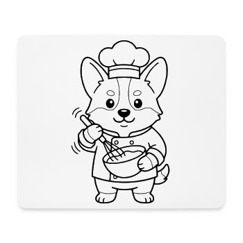Niedlicher Corgi-Koch Kochplan Ästhetisches Hundegeschenk - Mousepad (Querformat) - Weiß - Vorne
