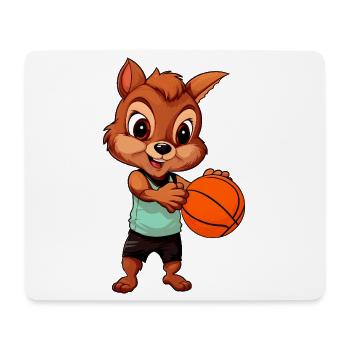 Basketballer Eichhörnchen - Mousepad (Querformat) - Weiß - Vorne