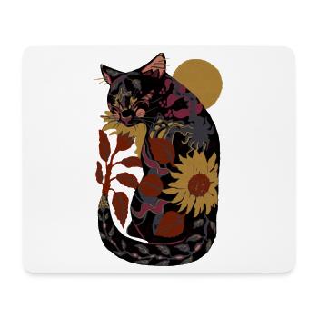 SONNENBLUMENKATZE - Mousepad (Querformat) - Weiß - Vorne