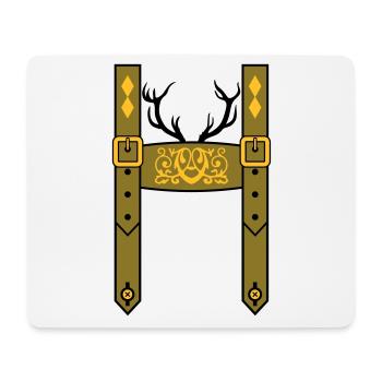 Lederhose Bayern Wiesn Hirsch - Mousepad (Querformat) - Weiß - Vorne
