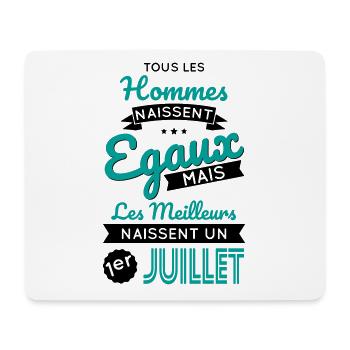 Anniversaire - Les meilleurs naissent 1er Juillet - Tapis de souris (format paysage) - blanc - Devant