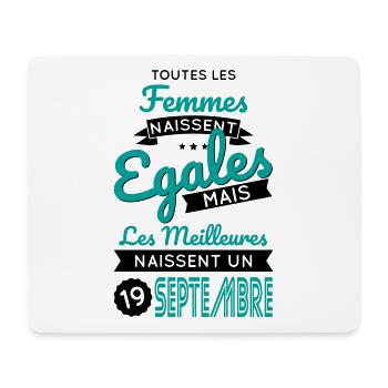 Anniversaire - Meilleures naissent 19 Septembre - Tapis de souris (format paysage) - blanc - Devant