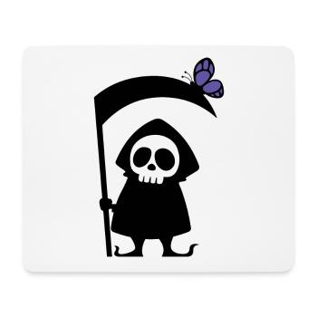 Mignon Mort Faux Scary Crâne Squelette Halloween - Tapis de souris (format paysage) - blanc - Devant