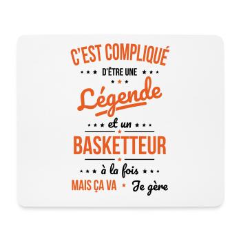 Compliqué d'être une légende et un basketteur - Tapis de souris (format paysage) - blanc - Devant