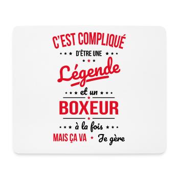 Compliqué d'être une légende et un boxeur cadeau - Tapis de souris (format paysage) - blanc - Devant