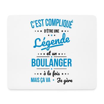 Compliqué d'être une légende et un boulanger - Tapis de souris (format paysage) - blanc - Devant