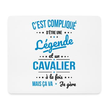 Compliqué d'être une légende et un cavalier - Tapis de souris (format paysage) - blanc - Devant