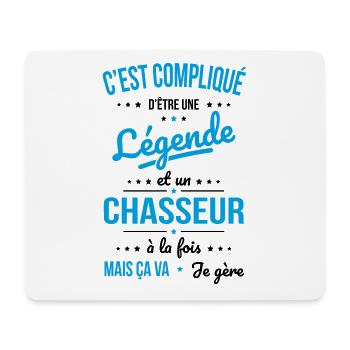 Compliqué d'être une légende et un chasseur - Tapis de souris (format paysage) - blanc - Devant