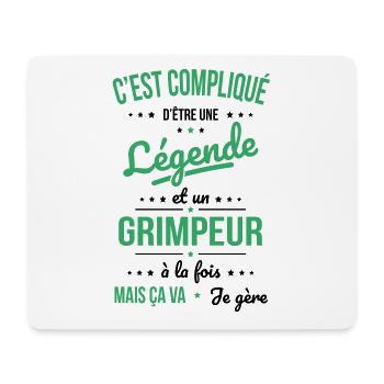 Compliqué d'être une légende et un grimpeur - Tapis de souris (format paysage) - blanc - Devant