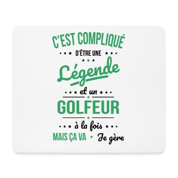 Compliqué d'être une légende et un golfeur - Tapis de souris (format paysage) - blanc - Devant